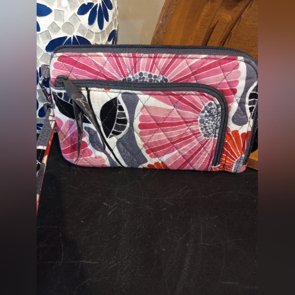 Vera Bradley Pink and Red Floral Quilted Wallet